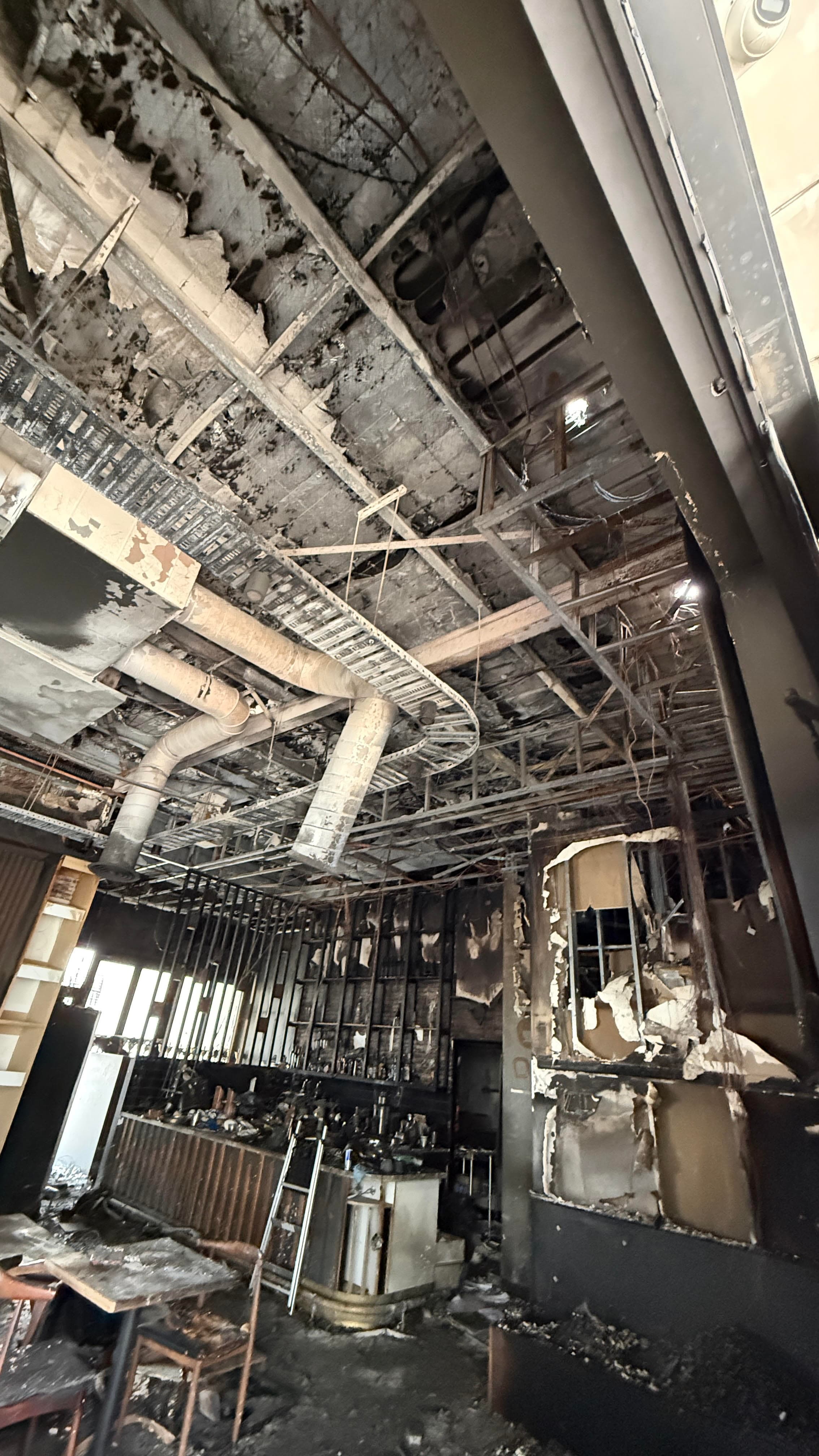 Fire damage to a building